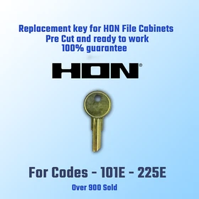 101E-225E.New Replacement key for HON File Cabinet locks, Pre cut to your code.