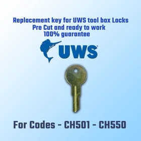 CH501-CH550. 1 New key for UWS truck tool box locks, Pre Cut To Your Code.