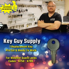 K750-K799. Replacement key for Weather Guard Extreme Protection Truck tool lock.