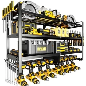 POKIPO Large Power Tool Organizer Wall Mount,4 Layers Heavy  Assorted Colors 