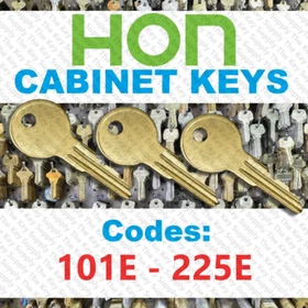 ( 3 ) Three Hon Desk & File Cabinet keys / Select key code / Series 101E-225E