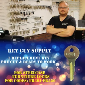 FR301-FR550. Replacmenet key for Steelcase Furniture locks, Pre cut to your code