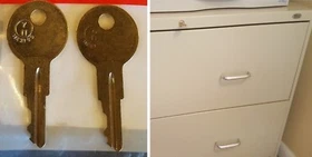 101E - 225E Hon / Office Depot 2 Keys for file cabinet / Office Furniture Desk