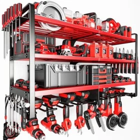 POKIPO Large Power Tool Organizer Wall Mount,4 Layers Heavy  Assorted Colors 