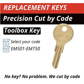 Eberhard Toolbox Truck Box Key Replacement Cut to Code EM501-EM750