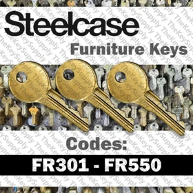 ( 3 ) Three Steelcase Office furniture keys / Cabinet Key / Series FR301 - FR550