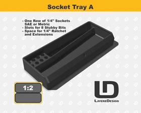 DEWALT Tough Case DWAN2190 Specialty Trays | Socket/Bit Trays | Black or Yellow