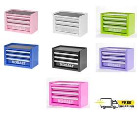 ✅  NEW Kobalt Mini 3 Drawer Steel Tool Box Jewelry Box Rare - Choose Color ✅ 