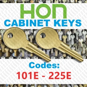 ( 2 pack) Two Hon Desk & File Cabinet keys / Select key code / Series 101E-225E