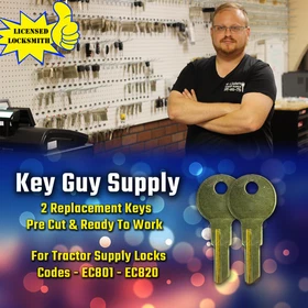 EC801-EC820 Pair of replacement keys for Tractor Supply locks. Cut to your code.