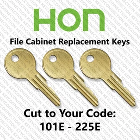 ( 3 ) Three HON File Cabinet Keys Cut to Your Code 101E - 225E