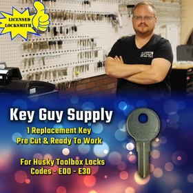 E00-E30. New Key For Husky / Home Depot Toolbox Locks. Pre Cut and ready to work