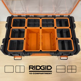 Top Nesting Insert Bins for Ridgid Pro Gear System 2.0 10-Compartment Organizer