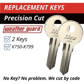 Weather Guard Toolbox K750-K799 Key Replacement Cut to your Code