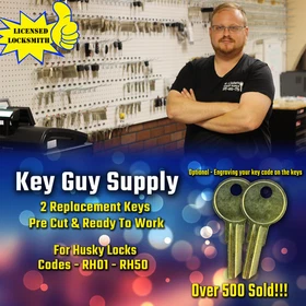 RH1-RH50. Pair Of New Keys For Husky Truck tool boxes Cut to you code. Locksmith