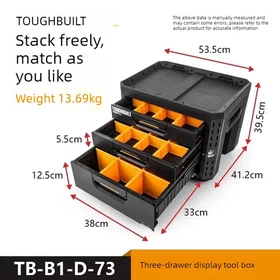 TOUGHBUILT Stackable Tool Box with Drawers, Rolling Portable Tool Chest with Han