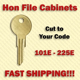 Hon Desk File Cabinet Key Cut to Your Code Series 101E - 225E