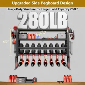 YMW-4C-8S-DD 1R2P3I Power Tool Organizer Wall Mount Drill #3