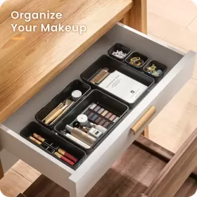 689983633162 A-LUGEI Desk Drawer Organizer Tray Divider Set #3