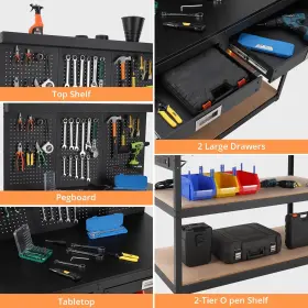 198723789781 ACONEE Workbench Steel Bench Garage Table #3