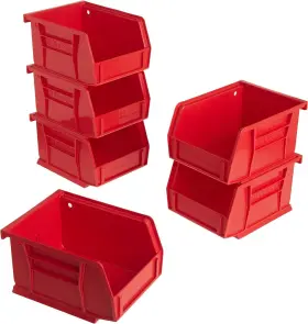 08212RED AKRO-MILS Akrobins Storage Bins Space Pack
