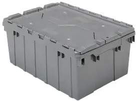 39085GREY AKRO-MILS Storage Tote Hinged Lid