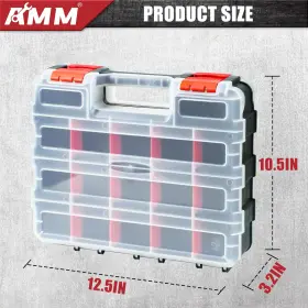 YMX66121 AMM Double Tool Box Organizer Dividers Compartments #2