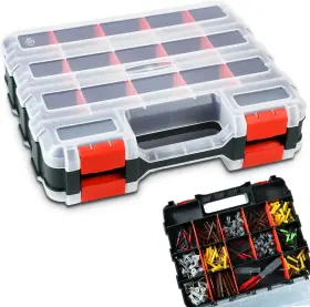 YMX66121 AMM Double Tool Box Organizer Dividers Compartments