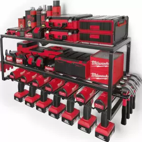 632770465231 AMOOWIS Power Tool Organizer Garage Drill Box