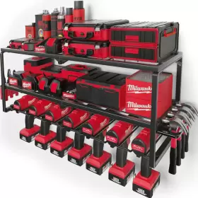 696565641507 AMOOWIS Power Tool Organizer Garage Drill Box