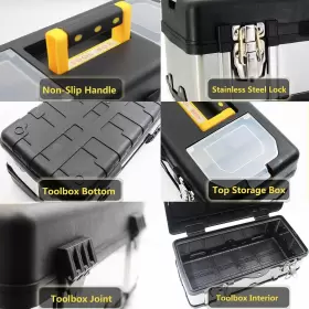 M221 ANYYION Tool Box Lockable Storage Steel Plasti #3