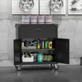 12186 AOBABO Garage Storage Cabinet Wheels Steel Doo