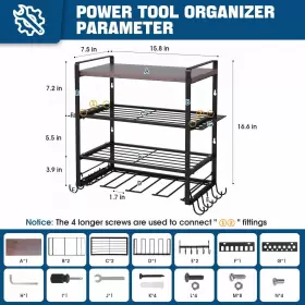 753557695518 ATPDDPEY Power Tool Organizer Drill Holder Wall #2