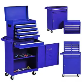 AK-HTT1M09001-B1 AUKFA Rolling Steel Tool Box Chest Cabinet