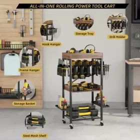 726208282122 AUNULAHCA Power Tool Organizer Rolling Chest #2