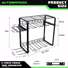 E8C-BK2 AUTOSWPOZO Track Power Tool Organizer Utility Storage #2