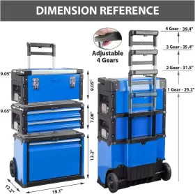 689739470911 BIG RED Stackable Rolling Tool Box Toolbox #2