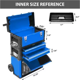 689739470911 BIG RED Stackable Rolling Tool Box Toolbox #3