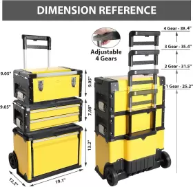 696582691844 BIG RED Stackable Rolling Tool Box Toolbox #2