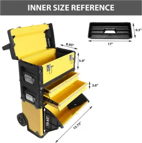 696582691844 BIG RED Stackable Rolling Tool Box Toolbox #3