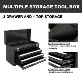 696599917739 BIG RED Drawer Tool Box Steel Chest Latch #3