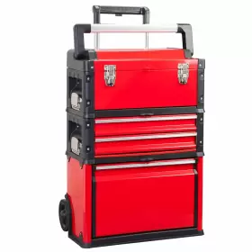 810104643337 BIG RED Stackable Tool Box Organizer Wheels Roll