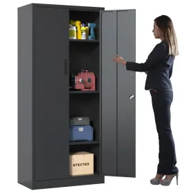 Tscwd BIZOEIRON Storage Cabinet Shelves Garage Tool Lockable