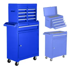 W110265908 BOUPOWER Snap Tool Box Drawer Rolling Chest Wheels