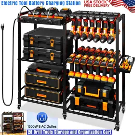 TC-HMNY-331232 POWER Tool Organizer Charging Station Wheels