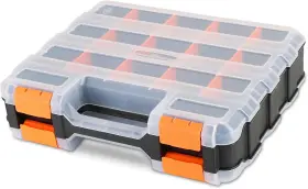 34-COMPARTMENT BRANDED01 Organizer Storage Tools Box Double
