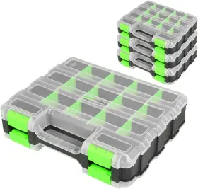 34-COMPARTMENTS BRANDED01 Tool Box Transparent Lid Double