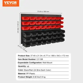 313093134126 BRANDED01 Wall Storage Bins Rack Organizer