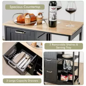 ZMCT101-B BUNPEONY Kitchen Wood Drawers Rectangle High #3