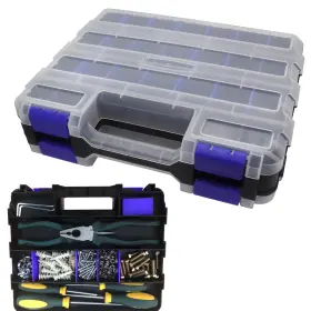 50-COMPARTMENT BUSY-CORNER Tools Organizer Box Storage Double